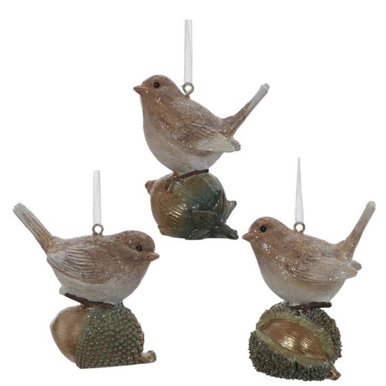 Фигурка декоративная подвесная &quot;Птичка&quot;, L6 W3,5 H8 см, 3в.
