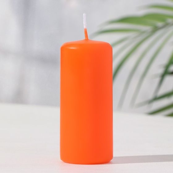 Свеча - цилиндр ароматическая &quot;Апельсин&quot;, 4х9 см, 11 ч, 88 г, оранжевая