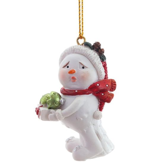 Фигурка декоративная подвесная "Снеговик", L3,5 W2,5 H5 см, 4в.