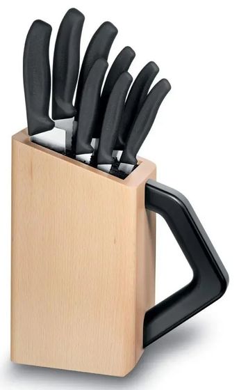 Набор ножей Victorinox Cutlery Block, 8 pieces предм. с подставкой черный
