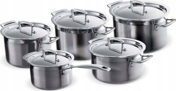 le creuset Le Creuset 3-Ply 3Ply five-piece fivepiece saucepan set stainless steel (96209400001000)