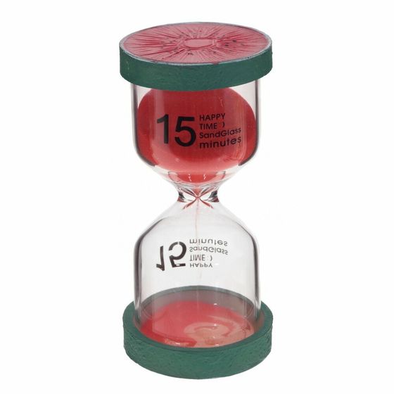 Часы песочные (15 мин.), Д4,5 Ш4,5 В10 см, 4в.