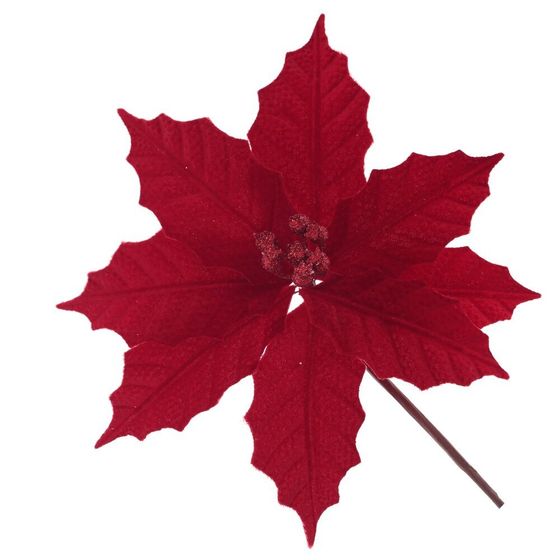 Цветок искусственный &quot;Пуансеттия&quot;, L25 W25 H18 см, 3в.