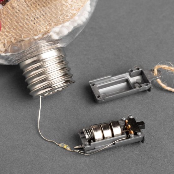 !09 Набор ёлочных шаров «Веточки и шишки» 2 шт., батарейки, 5 LED, свечение белое