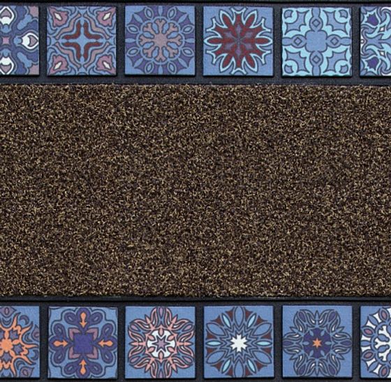 Коврик придверный MOSAIC QUADRO blue 76Х45 см