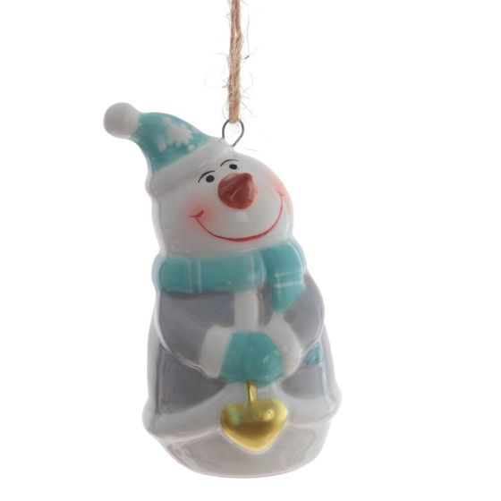 Фигурка декоративная подвесная &quot;Снеговик&quot;, L4 W4 H7 см, 2в.