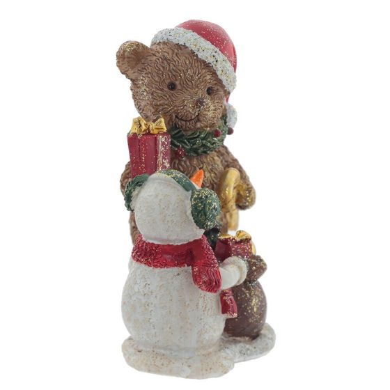 Фигурка декоративная &quot;Мишка и снеговик&quot;, L8 W5 H10 см