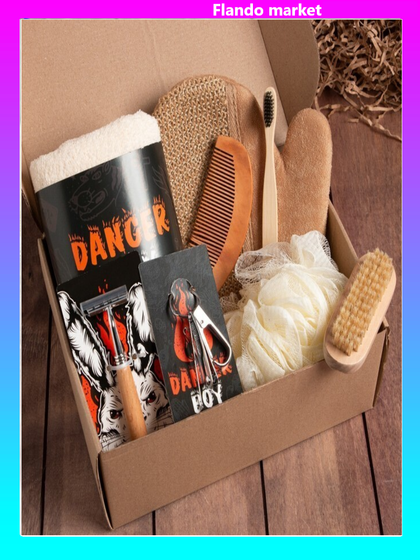 !09 Набор подарочный Danger boy полотенце 50х90 см и аксс (8 предм)