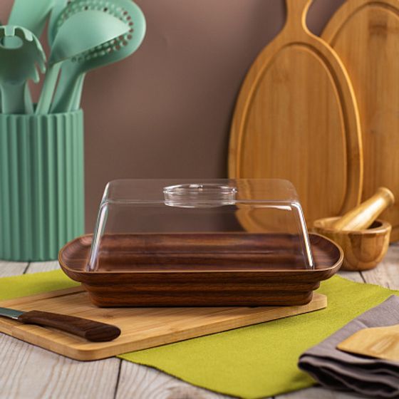 Блюдо для сервировки MADERA NOCHE 29х19см с крышкой