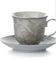 !09 Чайная пара &quot;Цветок&quot; 220 мл. цвет серый без подарочной упаковки