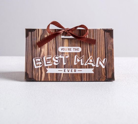 !09 НАБОР ИЗ 20 ШТУК: Бонбоньерка Best man, 10 × 5,5 × 5,5 см.