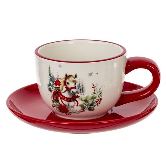 Набор чашка и блюдце &quot;Лошадь&quot;, 1, 175 мл, L15 W15 H7 см
