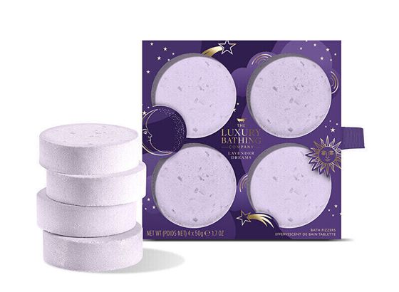 Gift set of lavender effervescent bath tablets 4 x 50 g