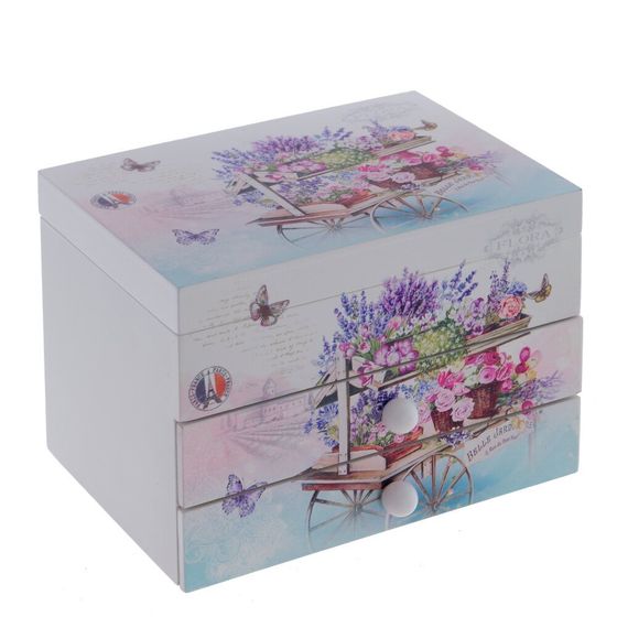 Шкатулка для украшений музыкальная, Д17 Ш12,5 В13 см