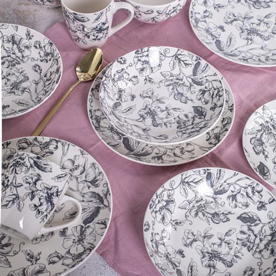 Тарелка обеденная BOTANICA серый 24см