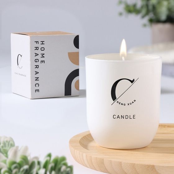 Свеча ароматическая &quot;Home Fragrance&quot;, ирис и сладости, белая, 7х8 см