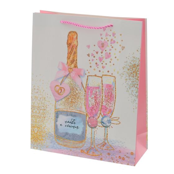 Пакет подарочный (бумага 210г/м2, блок микс 12шт), L26 W10 H32 см, 4в.