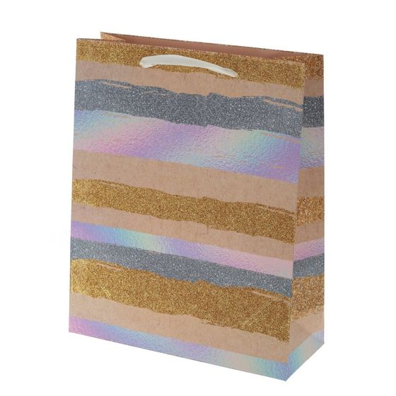 Пакет подарочный (бумага 210г/м2, блок микс 12шт), L26 W10 H32 см, 4в.