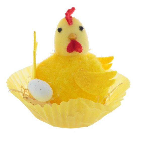 Фигурка декоративная &quot;Цыпленок в гнезде&quot;, L6 W6 H7 см, 2в.