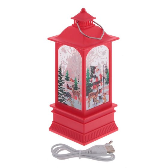 Изделие декоративное &quot;Фонарь&quot; (подсвет, AAAх3 н/п +USB)  L7,5 W7,5 H20 см, 5в.