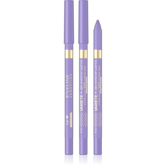 Карандаш для глаз Eveline Variété Gel, гелевый, водостойкий, 07 lavander