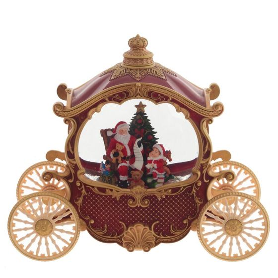 Изделие декоративное &quot;Дед Мороз в карете&quot; (подсветка, вьюга, AAх3 н/п) L26 W11 H22 см