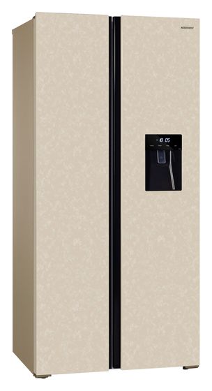 Холодильник NordFrost RFS 484D NFYm inverter, мрамор бежевый (Side-by-Side)
