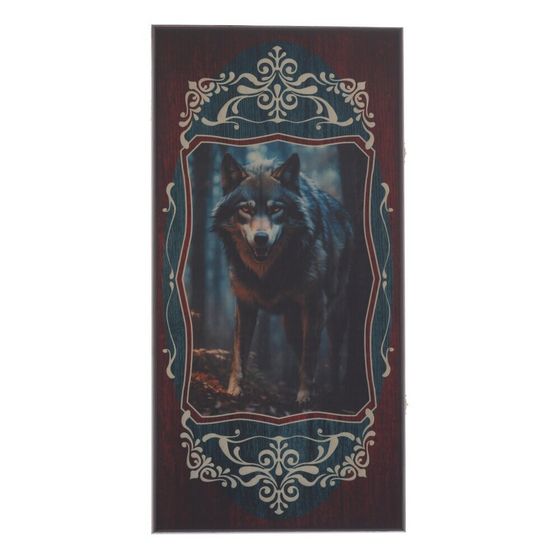 Игра настольная 2 в 1 ( шашки, нарды) "Волк вожак", L60 W30 H4 см