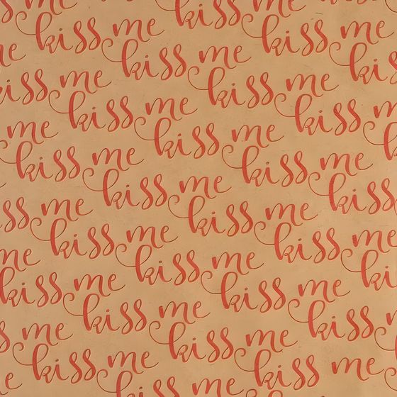 !09 Бумага крафт (набор 5 листов) «Kiss me» 50 × 70 см.