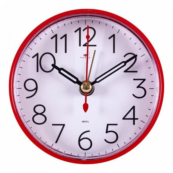 Часы - будильник настольные &quot;Классика&quot;, дискретный ход, 8 х 8 см, красный