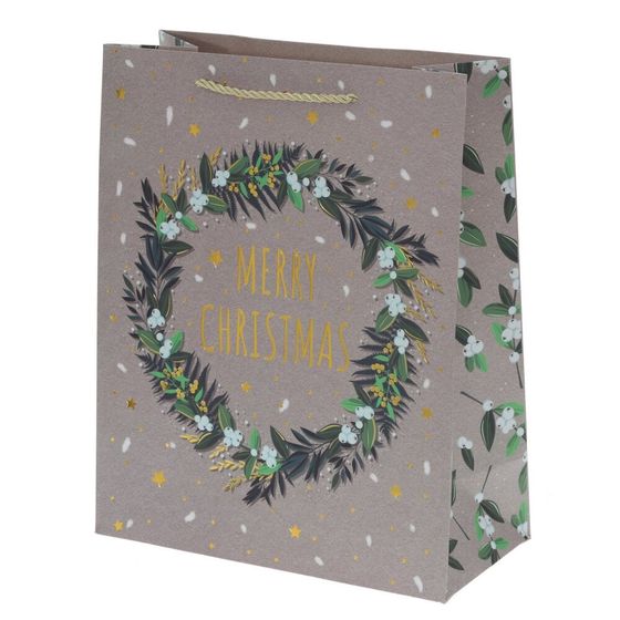 Пакет подарочный (бумага 210г/м2, блок 12шт), L18 W10 H23 см, 4в.