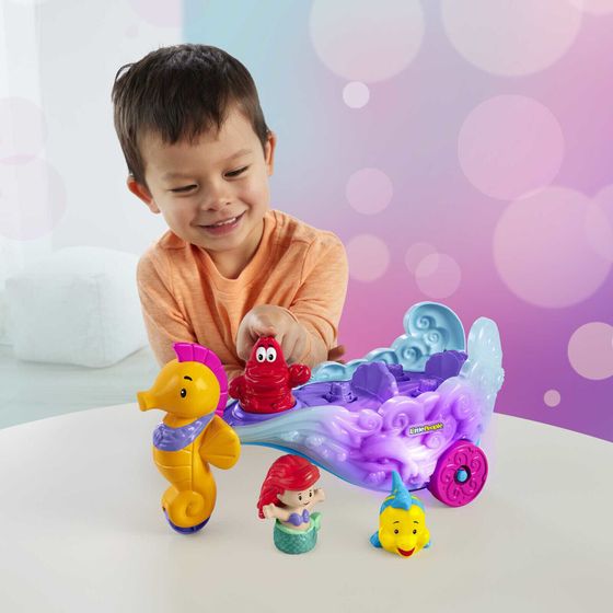 Mattel Fisher-Price Little People Disney Princess Ariel&#39;s Light-Up Sea Carriage от - Экшн/Приключения - 1,5 года(лет) - Батарейки входят в комплект - AA - Многоцветный - Пластик