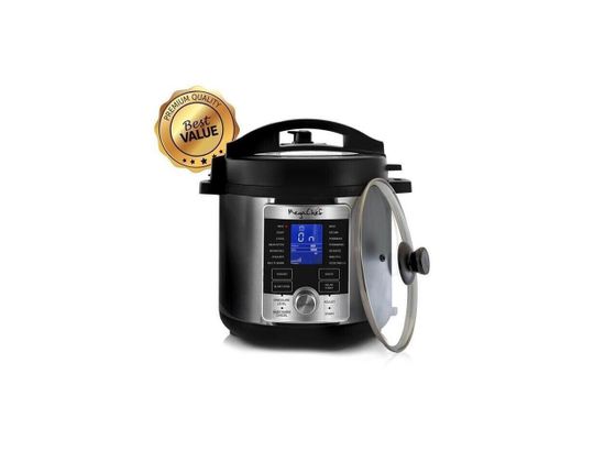 Megachef MCPR-6100 6 qt. Electric Digital Pressure Cooker with Lid, Stainless St