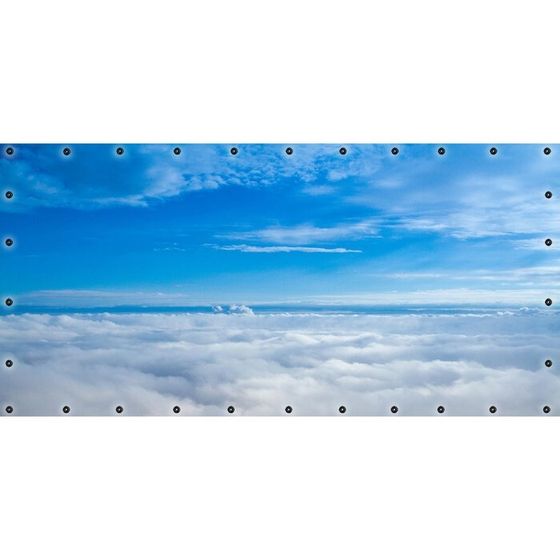Фотосетка, 314 × 155 см, с фотопечатью, люверсы шаг 0.3 м, «Выше облаков»