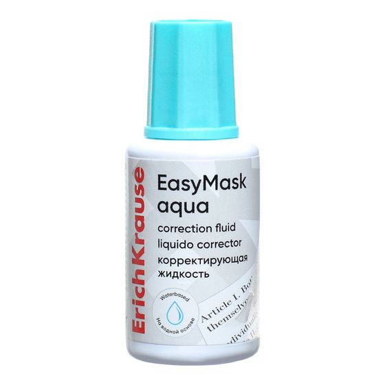 Корректирующая жидкость 20 мл, ErichKrause EasyMask Aqua, водная основа, кисть