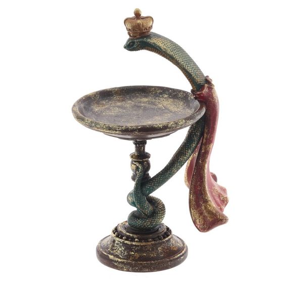 Изделие декоративное &quot;Змея с блюдом&quot;, D 15 см, L17 W19 H29 см