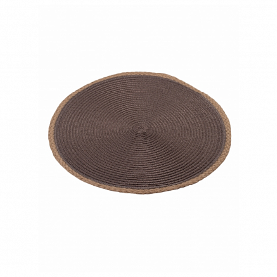 Сервировочная салфетка круглая JUTE 38см свето-коричневая