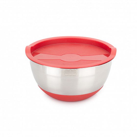 Набор стальных мисок MIX&amp;STORE 3шт, 1.5л2.4л3.7л с крышками, силиконовое дно