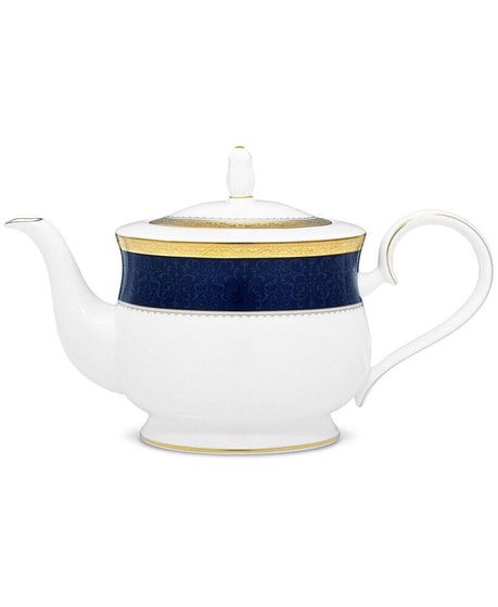 Odessa Cobalt Gold Tea Pot, 43 Oz.