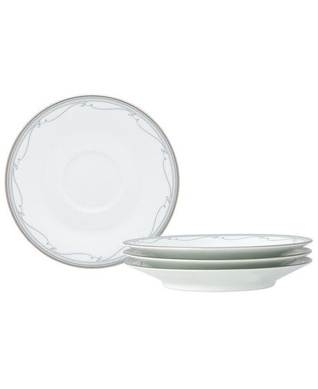 Satin Flourish 4 Piece Saucer Set, Service for 4