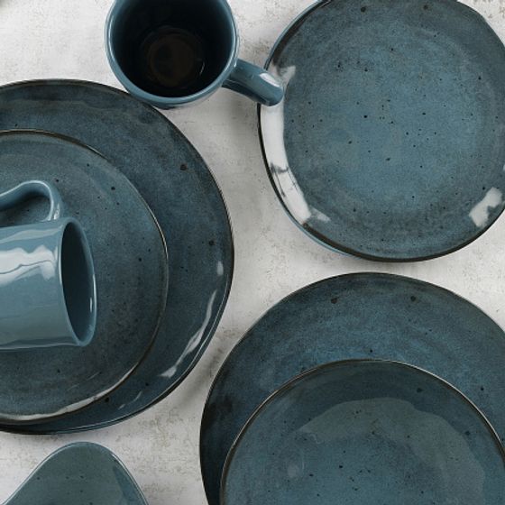 Тарелка десертная STONE синий 20см