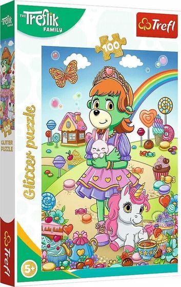 Trefl PUZZLE 100 Glitter Brokatowe Trefliki 14833