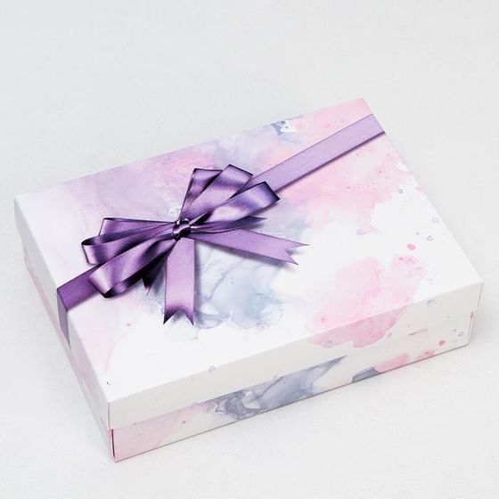 !Набор 2 штуки,  Коробка подарочная «Бант», сиреневая, 21 х 15 х 5 см