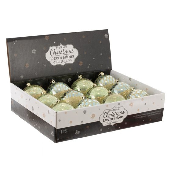 Набор из 12 шт: Украшение новогоднее &quot;Шар&quot;, L35 W27 H9 см