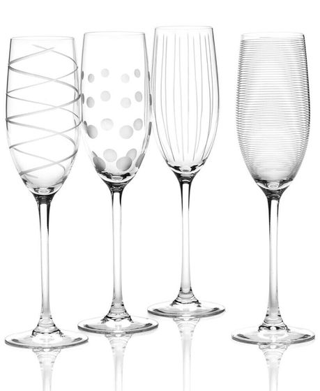 &quot;Clear Cheers&quot; Flutes, Set Of 4