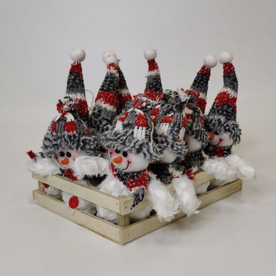 Игрушка набивная &quot;Снеговик&quot; (блок из 12 шт), L12 W6 H22 см, 2в.