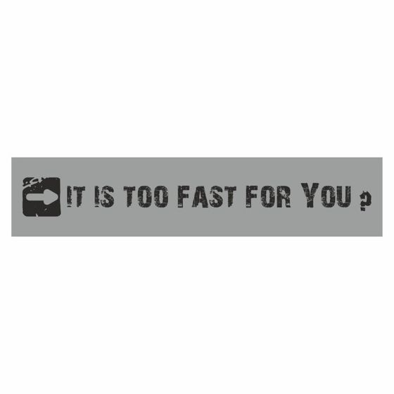 Полоса на лобовое стекло &quot;IT IS TOO FAST FOR YOU?&quot;, серебро, 1600 х 170 мм