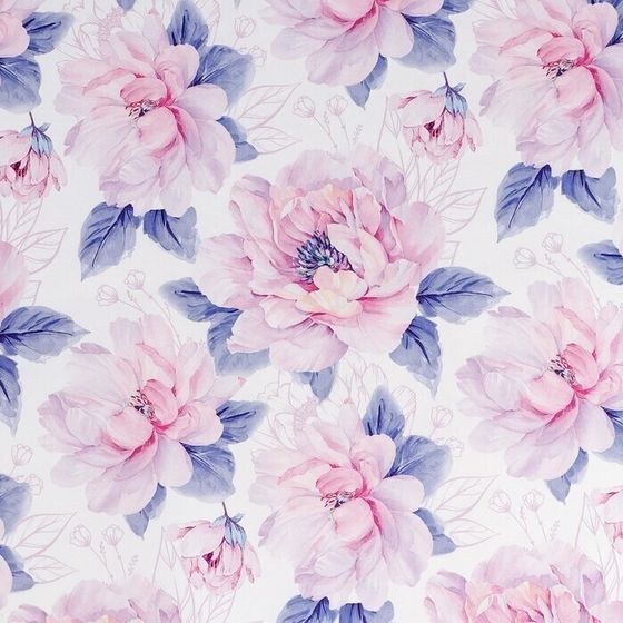 !Бумага упаковочная 2 листа глянцевая «Нежные цветы», 70 × 100 см