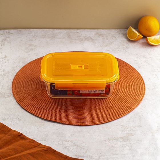 Контейнер ПЮРБОКС АКТИВ НЕОН ОРАНЖЕВЫЙ 1220мл прямоугольный