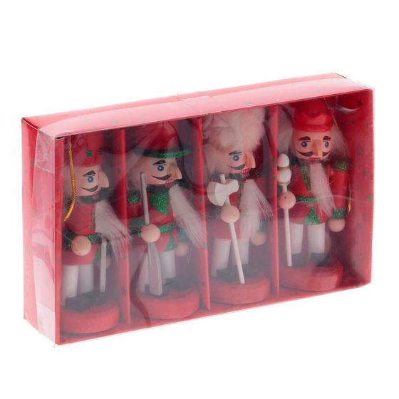 Набор из 4шт Украшение новогоднее &quot;Щелкунчик&quot;, L17,5 W4 H10,5 см